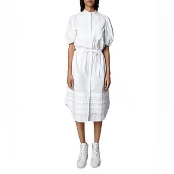Zadig & Voltaire Ryana Puff Sleeve Shirt Dress NWT - Picture 2 of 4